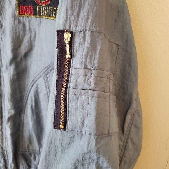 Vintage  US Air Force Dog Fighter Bomber Jacket Size Small Women's  Green - Picture 4 of 9